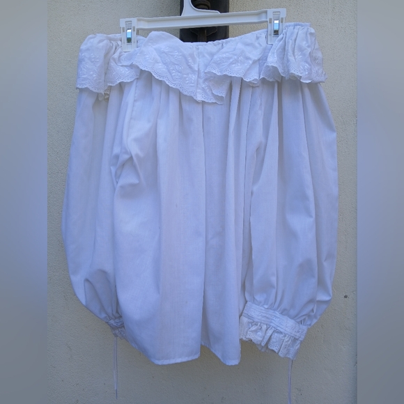 Medieval Peasant Ruffle White shoulder Top Size Small /medium Roleplay - Picture 6 of 6